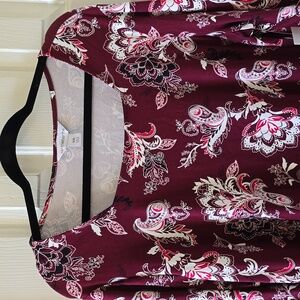 LIZ CLAIBORNE BRAND WOMEN'S PLUS SIZE PURPLE PAISLEY TOP SIZE XXL